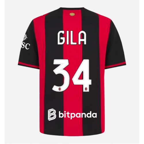 AC Milan Mario Gila #34 Maglia Gara Casa Repliche 2026-27 Maniche Corte AC Milan Mario Gila #34 Maglia Gara Casa Repliche 2026-27 Maniche Corte